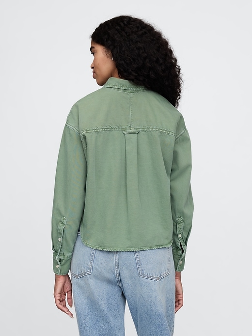 Image number 2 showing, UltraSoft Denim Cropped Big Shirt
