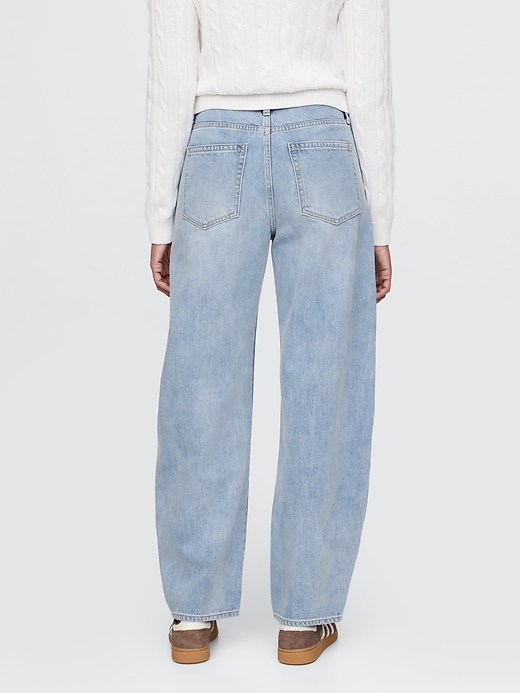 Image number 4 showing, High Rise Seamed Barrel Jeans