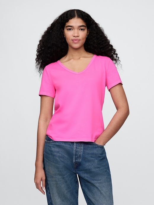 Image number 1 showing, Organic Cotton VintageSoft V-Neck T-Shirt
