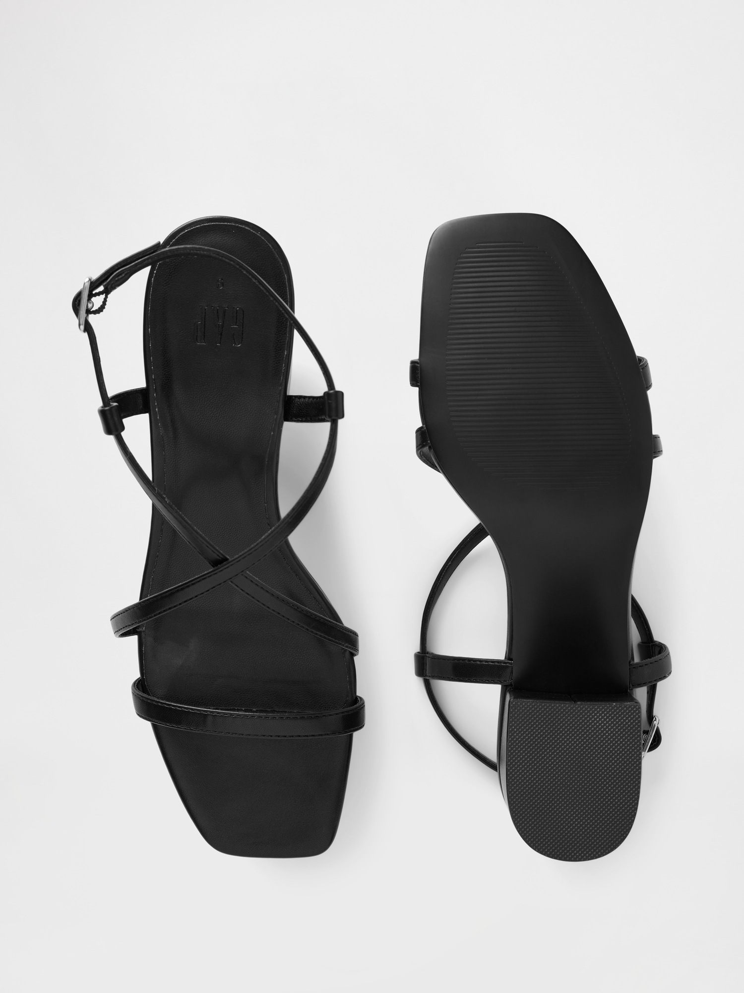 Женские сандалии Gap Strappy Block Heel, цвет: Чёрный — фото 3
