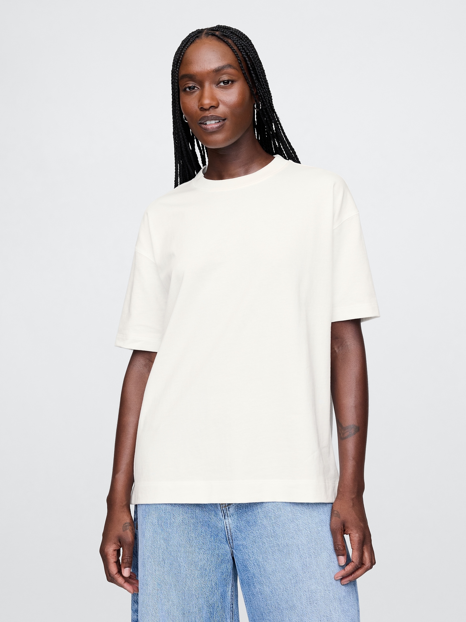 Gap Organic Cotton Vintagesoft Heavyweight T-shirt In Off White
