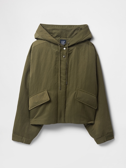 Image number 5 showing, Hooded Nylon Cropped Jacket