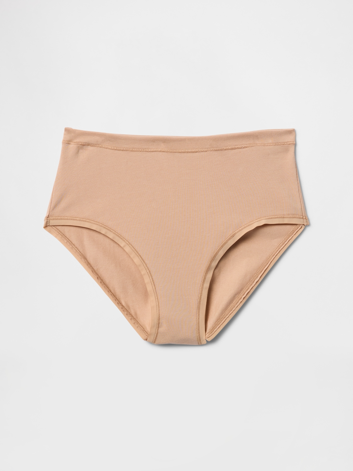 Gap Organic Stretch Cotton High Rise Bikini In Blush Beige