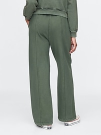French Terry Seamed Wide-Leg Sweatpants