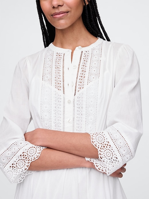 Image number 4 showing, Lace-Trim Mini Dress