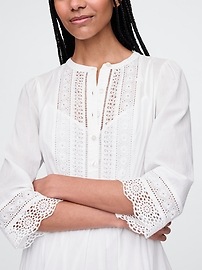 Lace-Trim Mini Dress