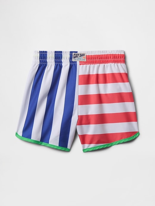 Image number 2 showing, Baby & Toddler Recycled Dolphin Hem Swim Trunks