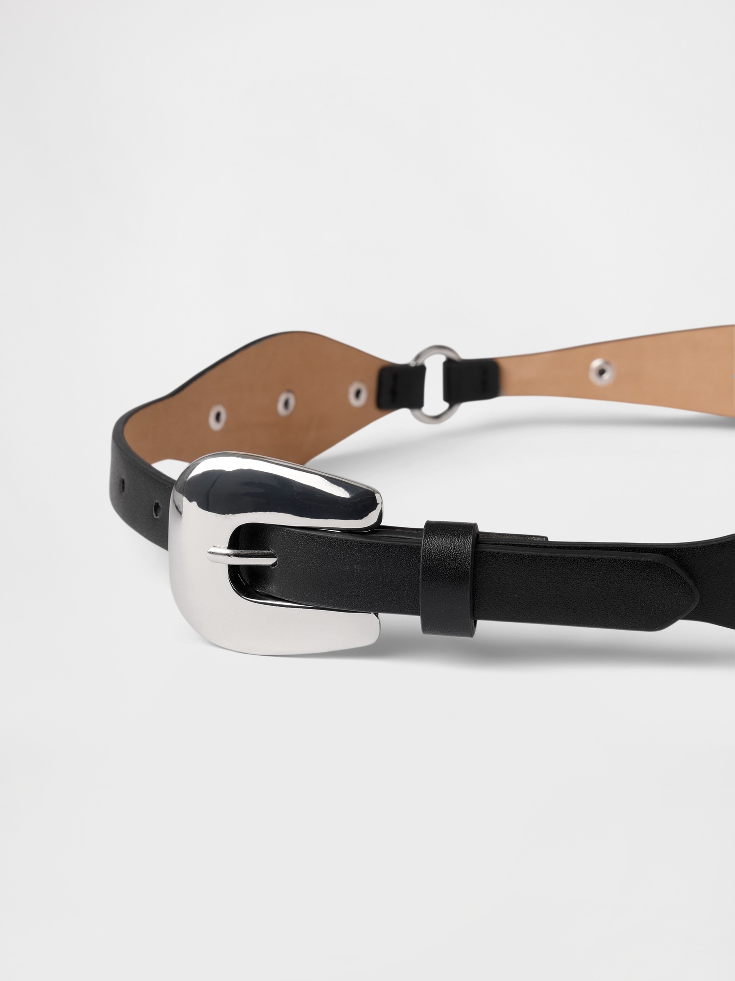 Женский ремень Gap Vegan Leather Belt, цвет: Чёрный — фото 2