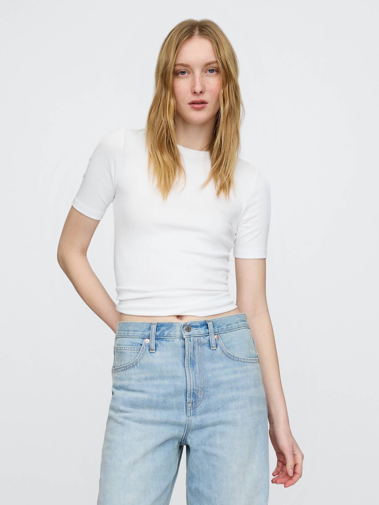 Gap Modern Crewneck T-shirt In Fresh White