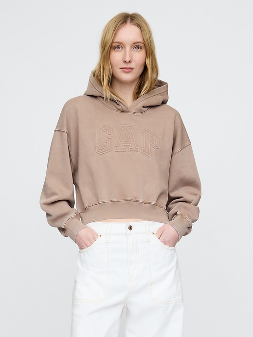 Image number 1 showing, VintageSoft Cropped Logo Hoodie