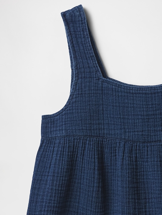 Image number 5 showing, Kids Crinkle Gauze Denim Swing Top