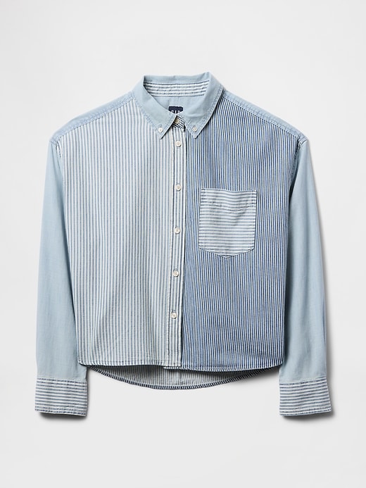 Image number 5 showing, Denim Cropped Big Shirt