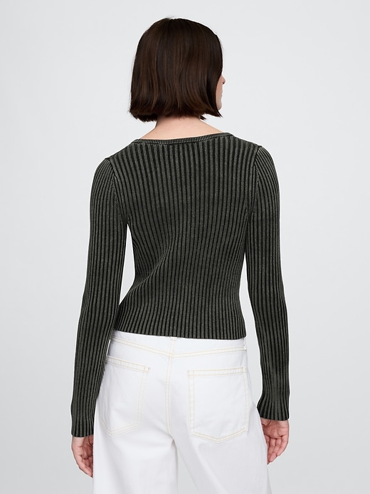 Image number 3 showing, Cropped Plaited Rib Cardigan