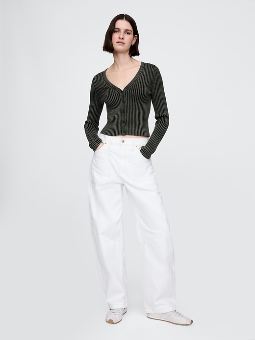 Image number 2 showing, Cropped Plaited Rib Cardigan