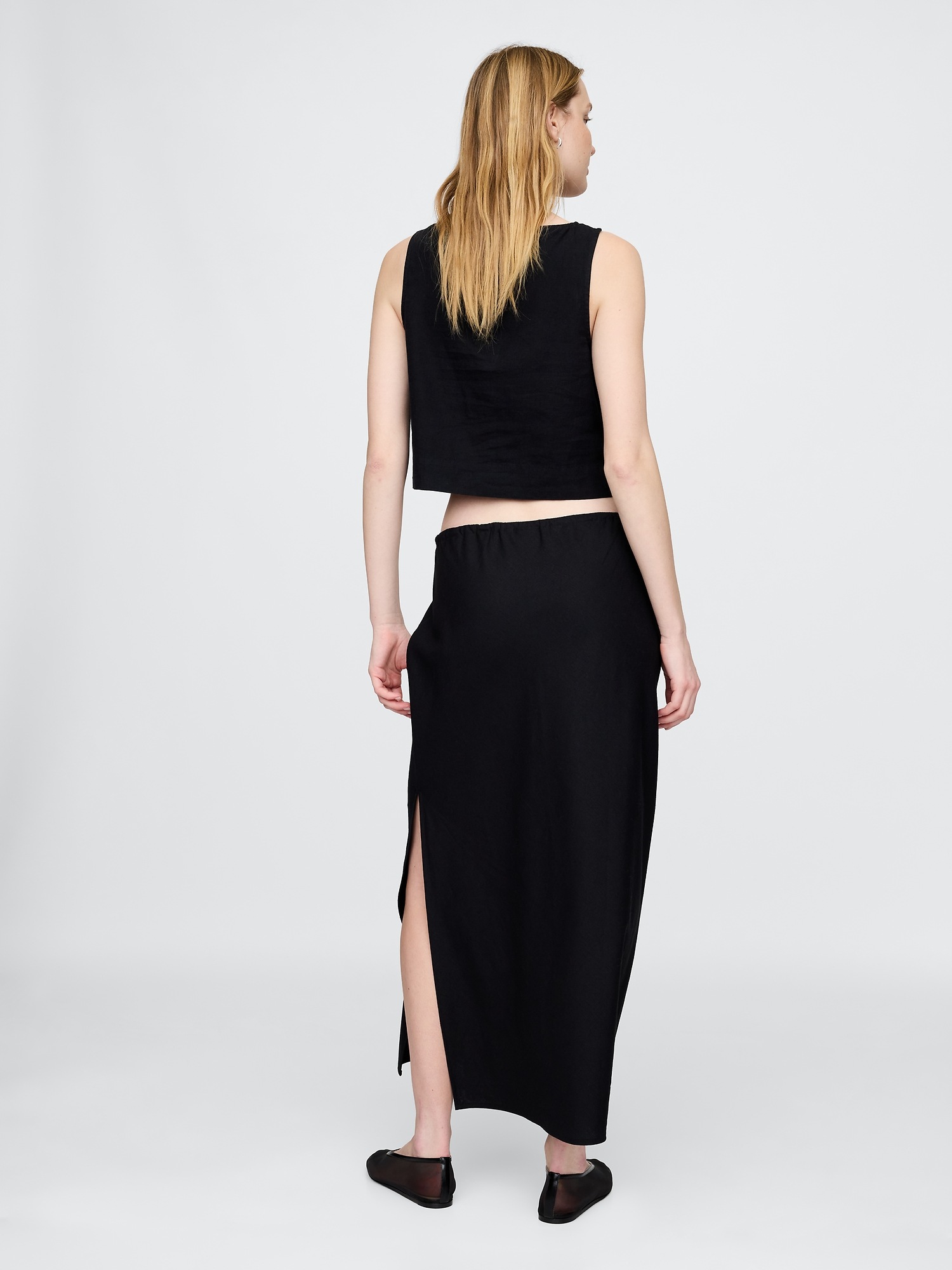 Женские юбки Gap Linen-Blend Midi Skirt — фото 2
