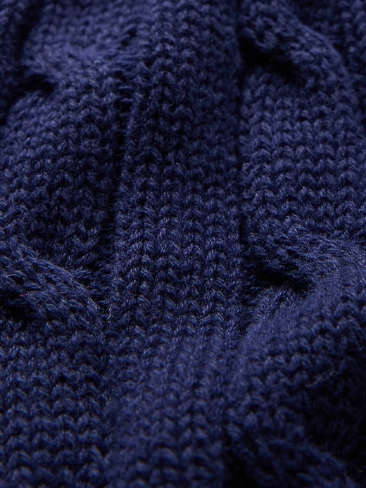 Image number 4 showing, 100% Cotton Cable-Knit V-Neck Sweater