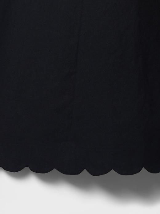 Image number 4 showing, Linen-Blend Scalloped Midi Dress