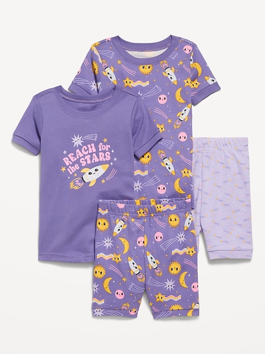 Snug-Fit Graphic Pajama 4-Piece Set for Toddler & Baby