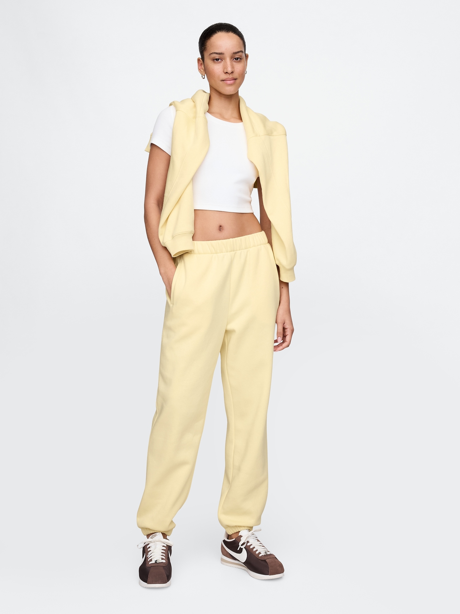 High Rise VintageSoft Boyfriend Joggers - Yellow