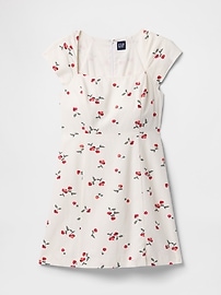 Linen-Blend Cap-Sleeve Mini Dress