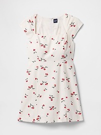 Linen-Blend Cap-Sleeve Mini Dress