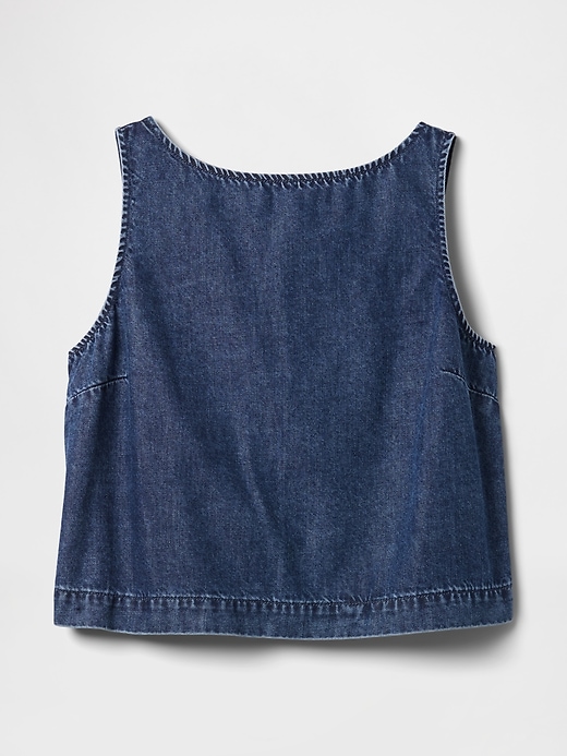 Image number 5 showing, UltraSoft Denim Cropped Shell Tank Top