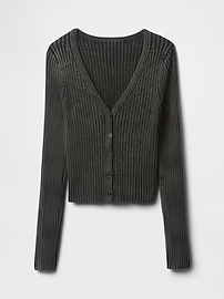 100% Cotton Cropped Plaited Rib Cardigan