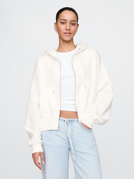 Image number 1 showing, VintageSoft Full-Zip Wedge Hoodie