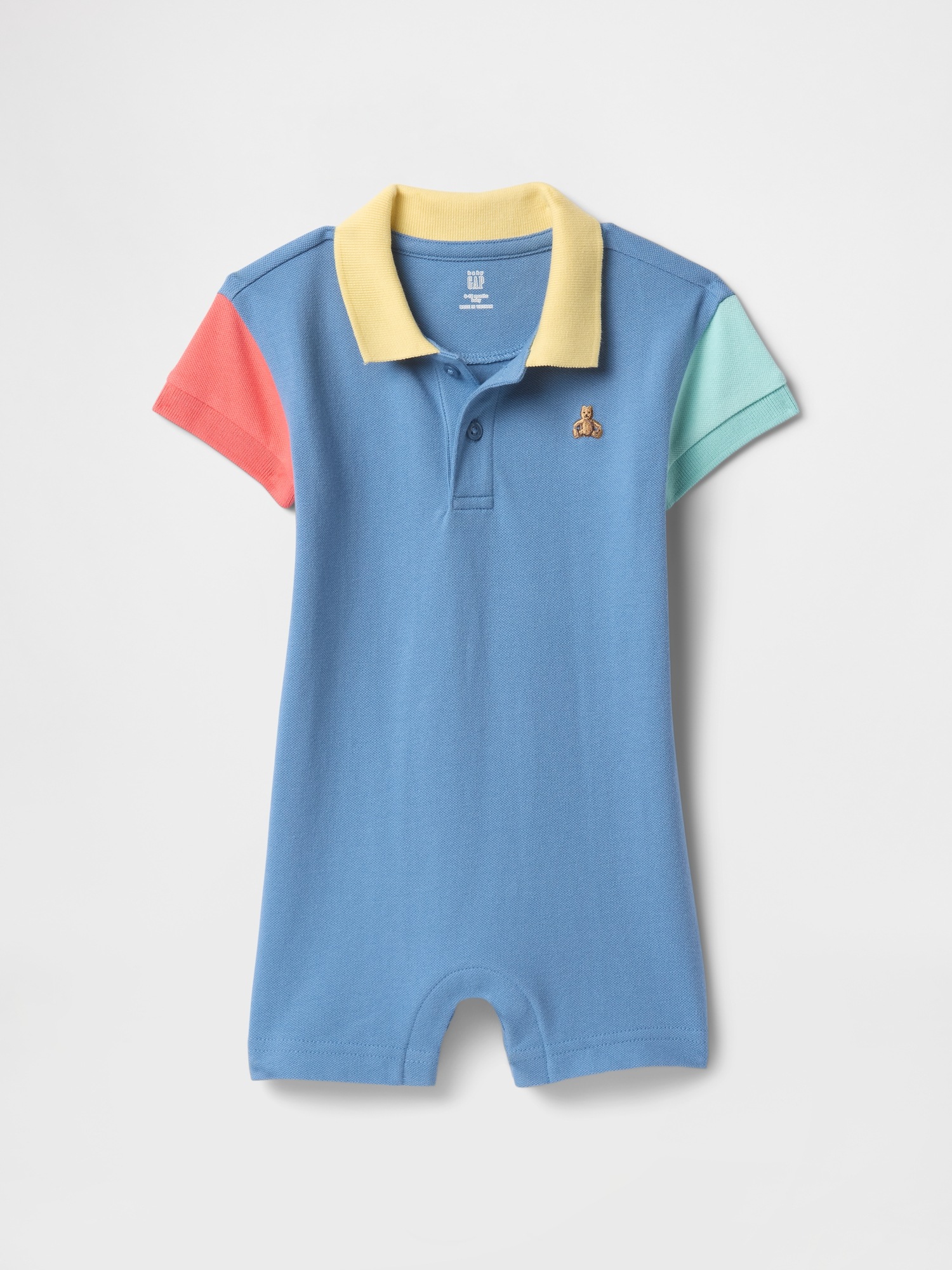Gap Baby Pique Polo Shirt Shorty One-piece In Colorblock