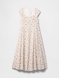 Linen-Blend Cap-Sleeve Maxi Dress