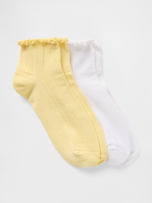 Image number 1 showing, Ruffle-Trim Ankle Socks (2-Pack)