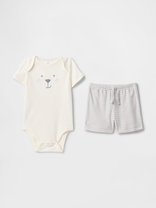 Image number 1 showing, Baby Supima® Bear Bodysuit Outfit Set