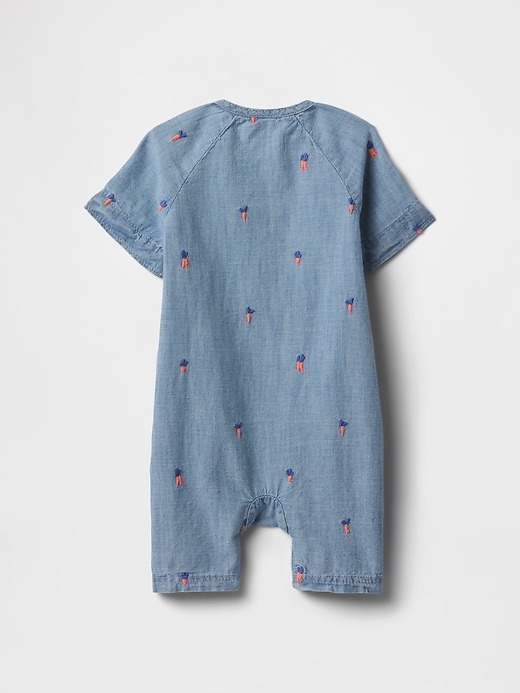 Image number 2 showing, Baby Peter Rabbit™ Chambray Shorty One-Piece