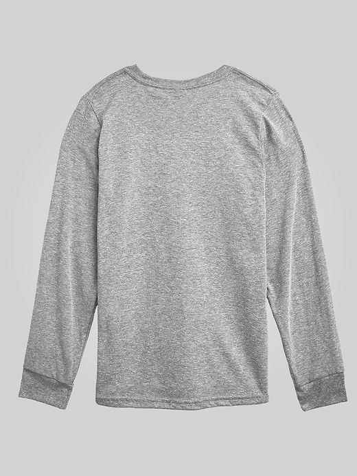 2 of 8 showing, with the color HEATHER GRAY of product Kids Peanuts Snoopy Puffer Jacket Long Sleeve Graphic Tee