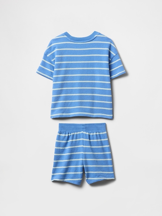 Image number 3 showing, Baby & Toddler Terry Textured Stripe Outfit Set