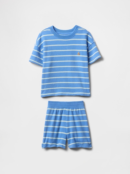 Image number 2 showing, Baby & Toddler Terry Textured Stripe Outfit Set