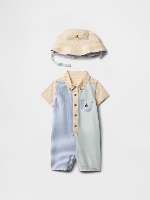 1 of 8 showing, with the color Colorblock of product Baby Oxford Shorty Outfit Set