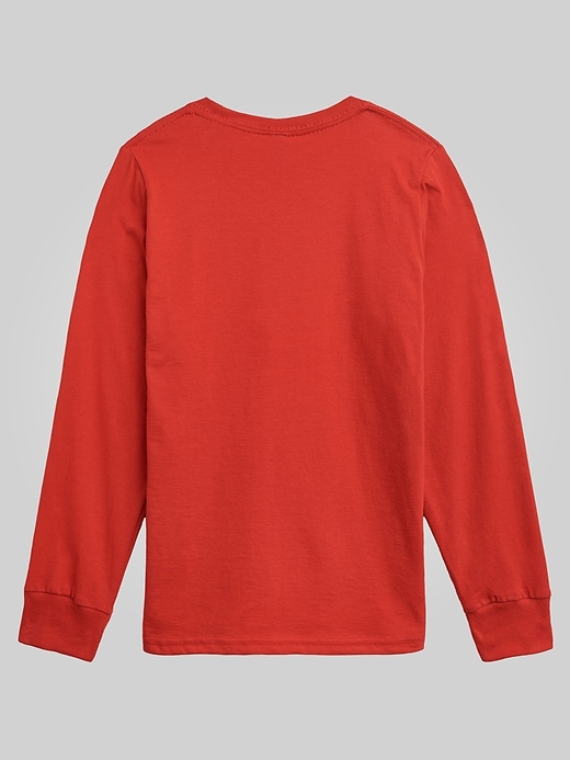 2 of 8 showing, with the color Red of product Kids NASCAR Racing Logo Long Sleeve Graphic Tee