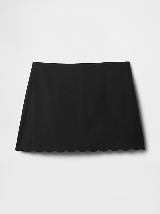 Image number 5 showing, Linen-Blend Scalloped Mini Skort