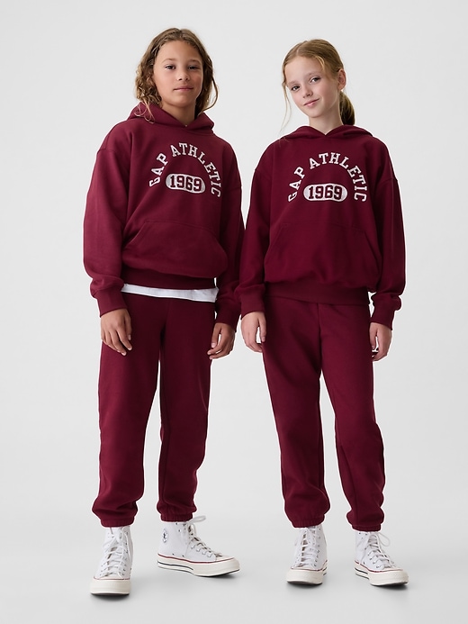 2 of 8 showing, with the color red delicious of product Kids VintageSoft Gap Athletic Logo Hoodie