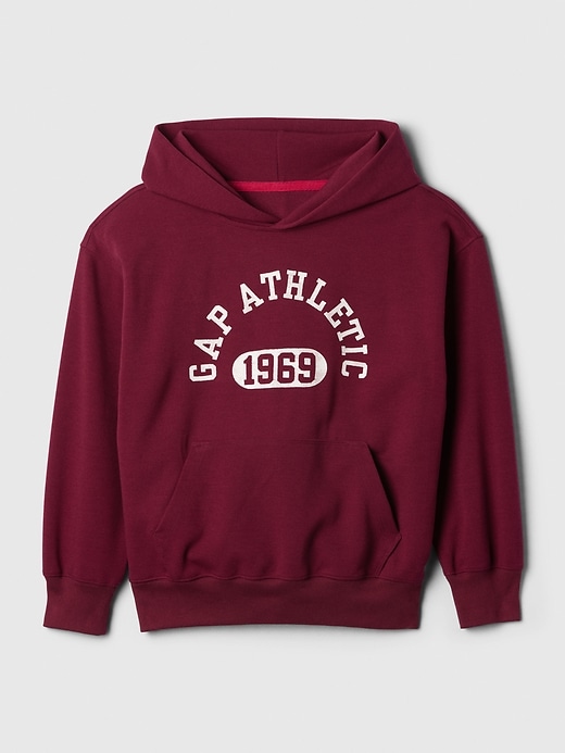 1 of 8 showing, with the color red delicious of product Kids VintageSoft Gap Athletic Logo Hoodie