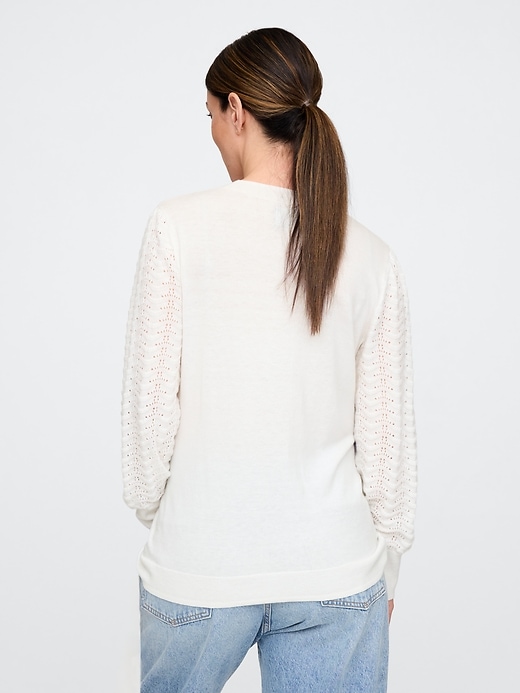 Image number 2 showing, Maternity Lightweight CashSoft Pointelle Sweater