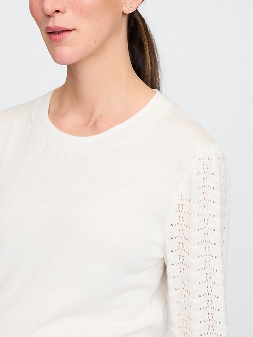 Image number 4 showing, Maternity Lightweight CashSoft Pointelle Sweater