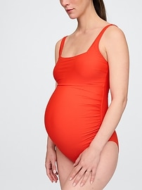 Maternity Square Neck One-Piece Swimsuit