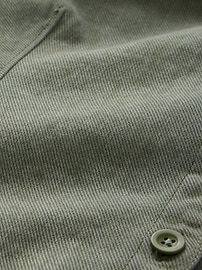 Barrel-Sleeve Cropped Denim Shirt