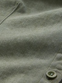 Barrel-Sleeve Cropped Denim Shirt