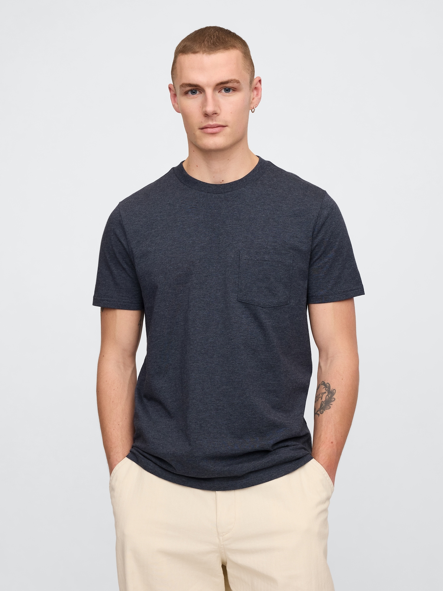 Organic Cotton Pocket T-Shirt - Blue