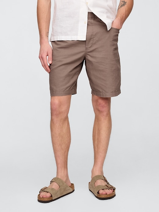 Image number 2 showing, 9" Linen-Cotton Easy Shorts