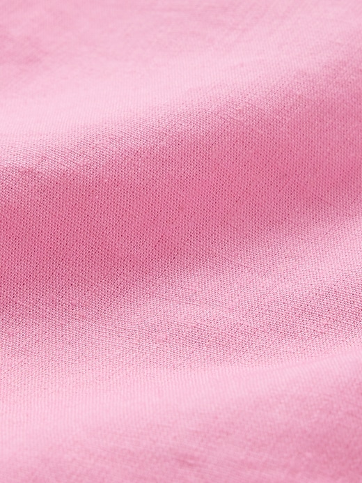 Image number 4 showing, Linen-Blend Scalloped Cropped Top