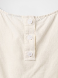 Linen-Blend Crop Shell Tank Top
